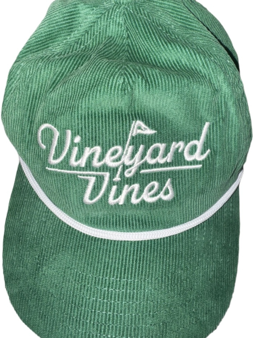 Vineyard Vines Green Corduroy Logo Cap with White Trim - Picture 3 of 6